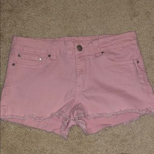 Pink jean cut off shorts
